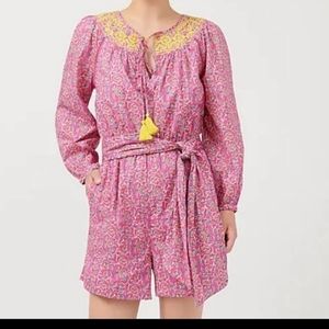 J Crew pink romper with yellow Size 4